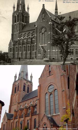 Heilig Hart TURNHOUT foto Vergelijking toestand begin 1900 en 2002