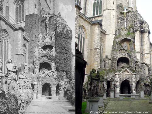 Sint-Pauluskerk ANTWERPEN 1 (centrum) / ANTWERPEN foto In 1923 was de kruisweg meer begroeid dan in 2002