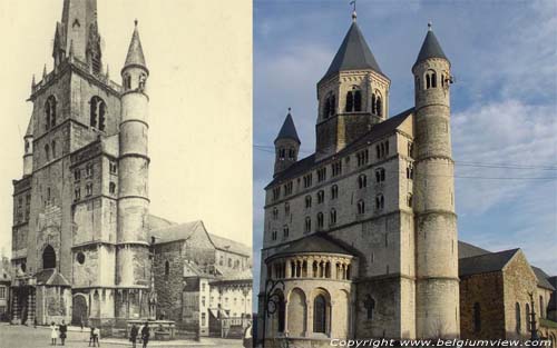 Sint-Gertudis NIVELLES / NIJVEL foto Voor en na de renovatie