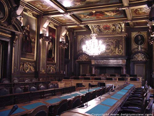 Stadhuis ANTWERPEN 1 (centrum) in ANTWERPEN / BELGI Detail van een deur met klassieke elementen