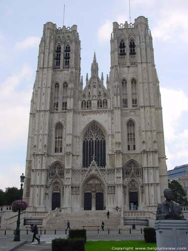 Saint-Michaels' cathedral (Saint-Michael and  Sainte-Gudule) BRUSSELS-CITY in BRUSSELS / BELGIUM From Place Sainte-Gudule