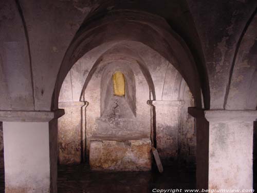 Sint-Hadelinus CELLES / HOUYET foto Crypte uit de 9e eeuw
