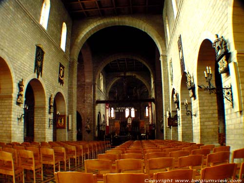 Sint-Maartenskerk SINT-TRUIDEN foto Duister neoromaans interieur