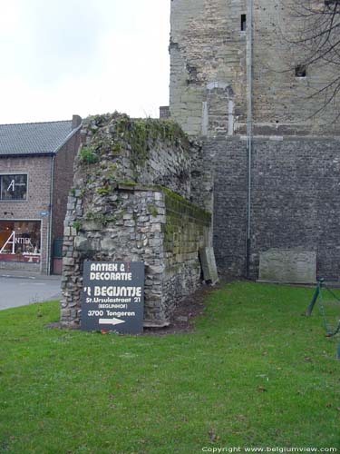 Moerenpoort TONGEREN foto Zicht met een restant van de stadsomwalling.