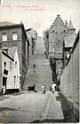 Montagne de Bueren LIEGE 1 in LUIK / BELGI Foto begin 1900.