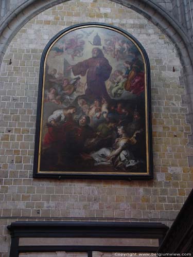 Sint-Waltrudiskerk MONS / BERGEN foto 17e eeuws schilderij dat wordt toegewezen aan de schilder Van Tulden.