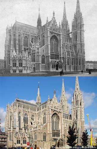 Sint-Petrus-en-Pauluskerk OOSTENDE foto 1907 tov 2002 : niet veel veranderd.