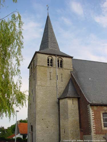 Our Lady going to Heaven church BOUTERSEM / BELGIUM 12th century tower