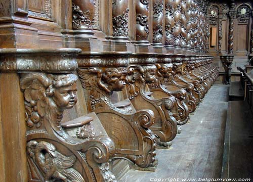 Sint-Jacobskerk ANTWERPEN 1 (centrum) in ANTWERPEN / BELGI Detail van het koorgestoelte