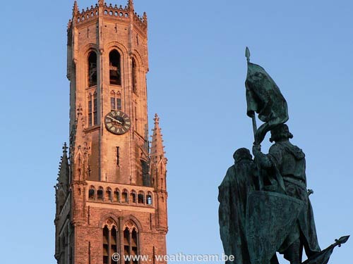 Standbeeld Pieter de Koninc en Jan Breidel BRUGGE / BELGIË Dit beeld is ook het logo van Weathercam