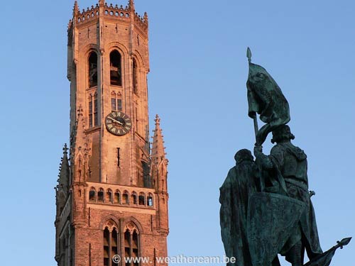 Standbeeld Pieter de Koninc en Jan Breidel BRUGGE / BELGI Dit beeld is ook het logo van Weathercam