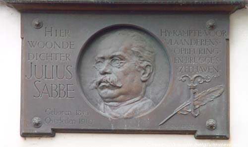 Maison o vivait Julius Sabbe BRUGES photo Probablement, cette plaquette est faite par E.Callebout