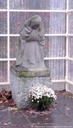 Duits kerkhof Vladslo DIKSMUIDE foto De beelden van het treurende ouderpaar (Vader en Moerder) werd in 1932 vervaardigd door Käthe Kollwitz-Schmidt ter ere van haar 17-jarige zoon Peter die sneuvelde te Esen op 23 oktober 1914.