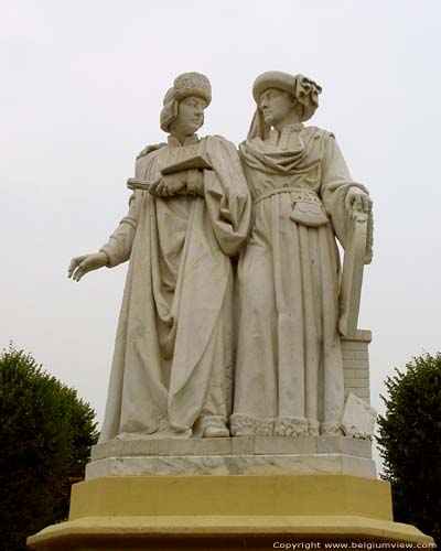 Statue of the Van Eyck brothers MAASEIK / BELGIUM 