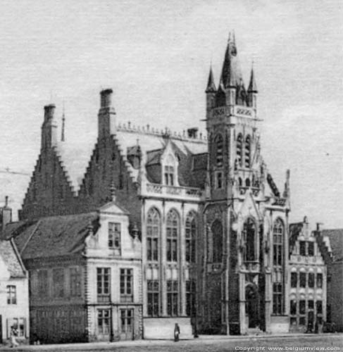 Oud stadhuis DIKSMUIDE / BELGI Stadhuis van Diksmuide voor de eerste wereldoorlog