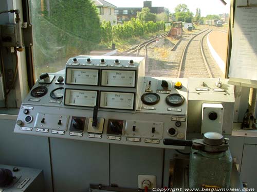 Spoorwegmuseum MALDEGEM / BELGI Cockpit van de elektrische trein