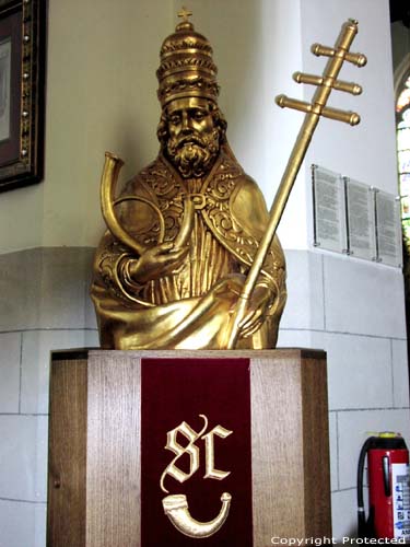 Sint-Corneliuskerk AALTER / BELGIQUE Buste du 18 ième siècle de Saint-Cornèle (Photo par Jean-Pierre Pottelancie)