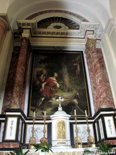 Sint-Adrianuskerk (te Adegem) ADEGEM in MALDEGEM / BELGI Visioen van Sint-Hubertus door Theodoor De Heuvel (foto door Jean-Pierre Pottelancie)