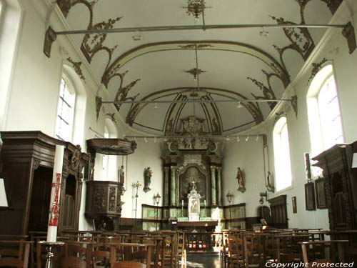 Sint-Janskerk (te Sint-Jan-in-Eremo) SINT-JAN-IN-EREMO in SINT-LAUREINS / BELGI Rococo interieur in éénbeukige kerk (foto door Jean-Pierre Pottelancie)