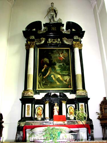 Heilige Gerulphuskerk (te Drongen) DRONGEN in GENT / BELGI 'Visioen van Sint-Blasius' door Antoon van den Heuvel uit 17e eeuw.