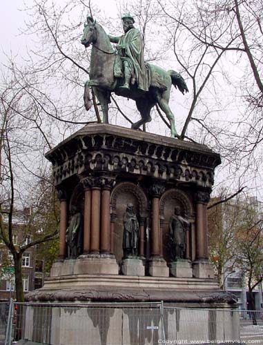 Horseman's statue of Emperor Charles LIEGE 1 in LIEGE / BELGIUM 