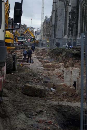 Opgravingen Emiel Braunplein GENT foto 