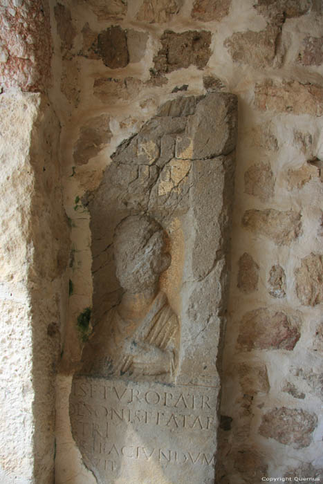 Saint-Lucia's church with Baka stone (in (te Draga Bacanska) Baka / CROATIA 