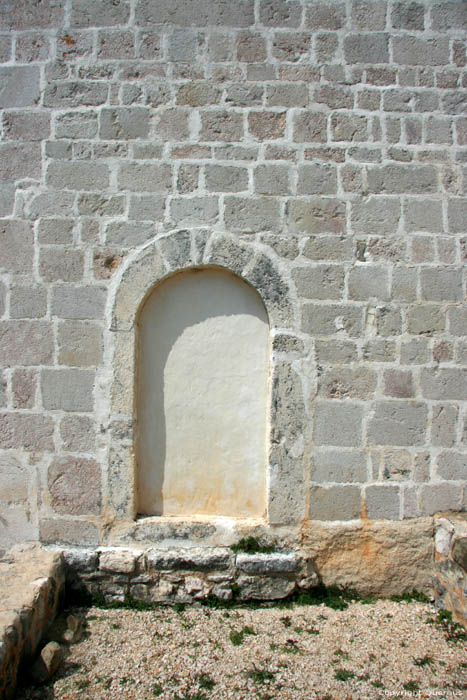 Saint-Lucia's church with Baka stone (in (te Draga Bacanska) Baka / CROATIA 