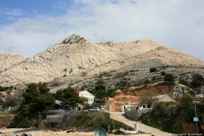 View in the direction of the mountains from Stara Baka Punat in PUNAT / CROATIA 