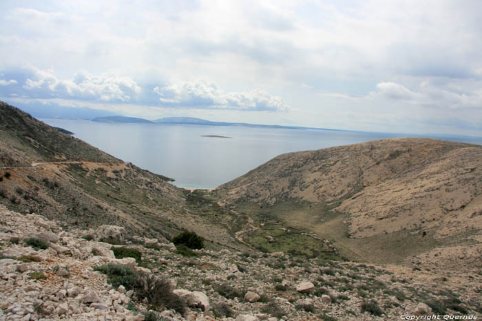 View from road towards Stara Baka Punat in PUNAT / CROATIA 