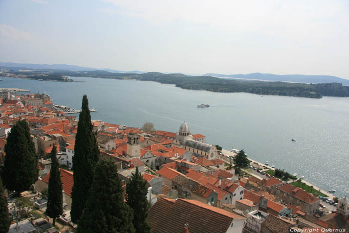 View on the city from Saint-Michael's castle Sibenik / CROATIA 