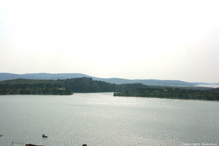 View on sea from Saint-Michael's castle Sibenik / CROATIA 