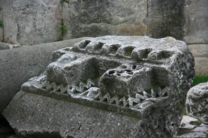 Stenen van Romeinse tempel Split in SPLIT / KROATI 