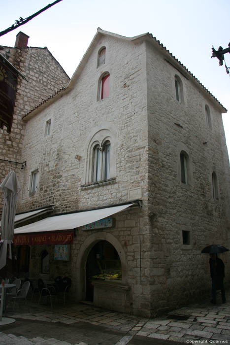 Unknown corner house Trogir in TROGIR / CROATIA 