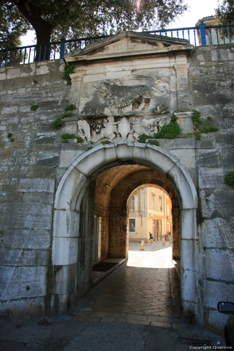 Gate of the Sea (Saint Chrysogonus' Gate) Zadar in ZADAR / CROATIA 