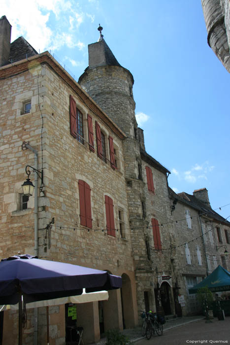 Building with round tower Martel / FRANCE 