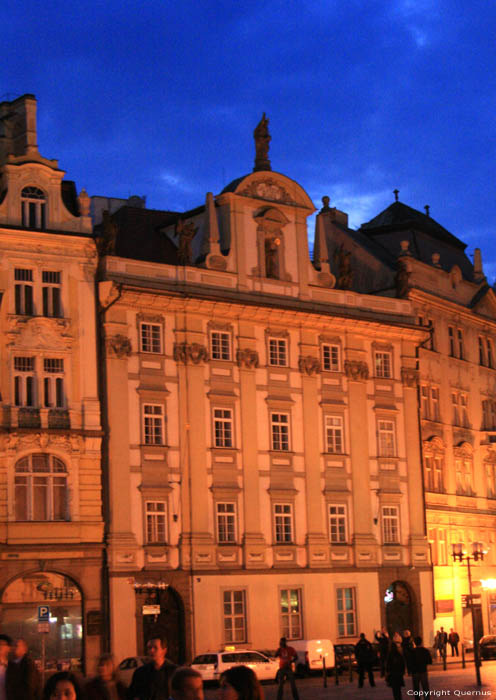 Building with statue Pragues in PRAGUES / Czech Republic 
