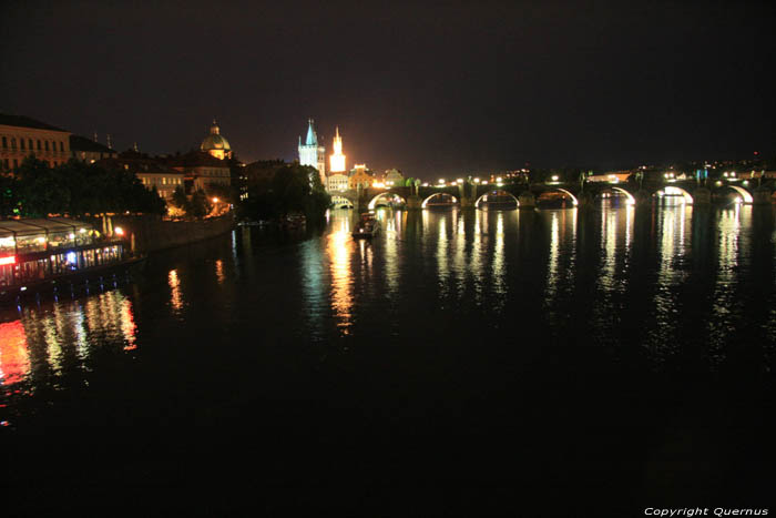 Chalres' Bridge from Manesuv Bridge Pragues in PRAGUES / Czech Republic 