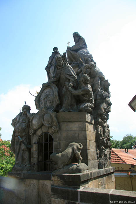 Statues of Saints John of Matha, Felix of Valois, and Ivan Pragues in PRAGUES / Czech Republic 