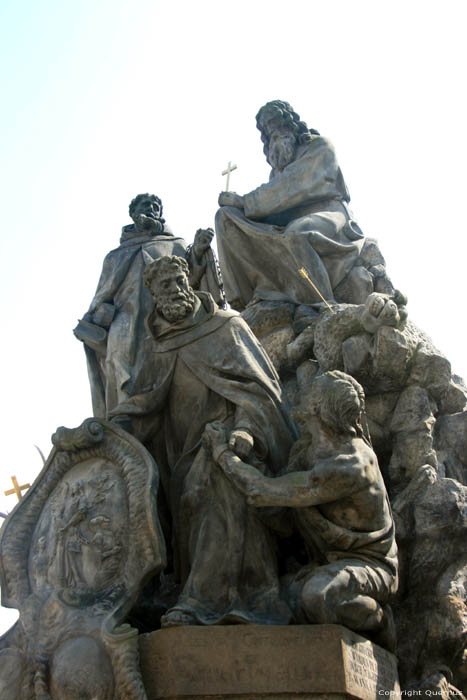 Statues of Saints John of Matha, Felix of Valois, and Ivan Pragues in PRAGUES / Czech Republic 