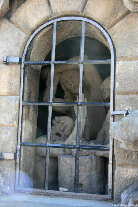 Statues of Saints John of Matha, Felix of Valois, and Ivan Pragues in PRAGUES / Czech Republic 