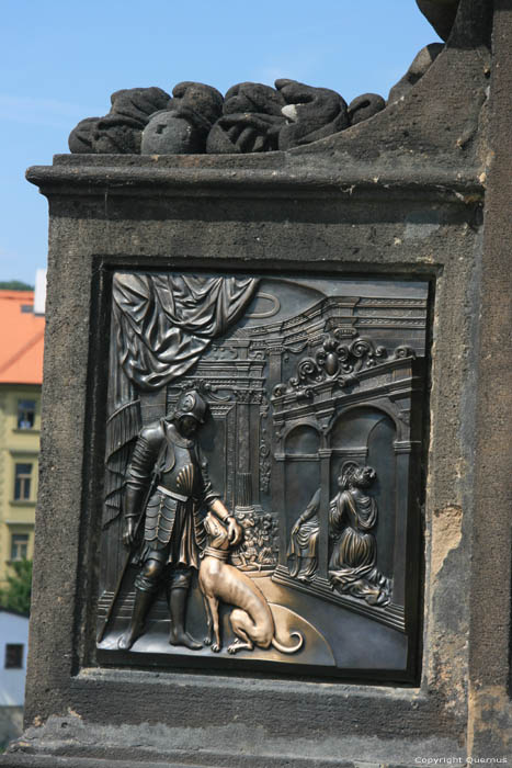 Saint John of Nepomuk 's statue Pragues in PRAGUES / Czech Republic 