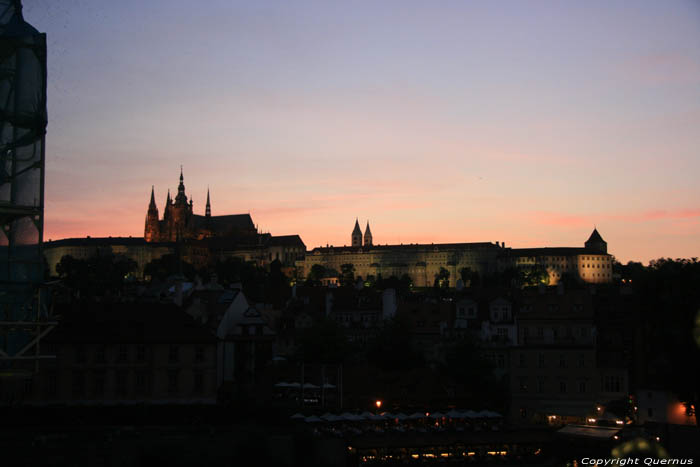 Evening View on castle and cathedral Pragues in PRAGUES / Czech Republic 