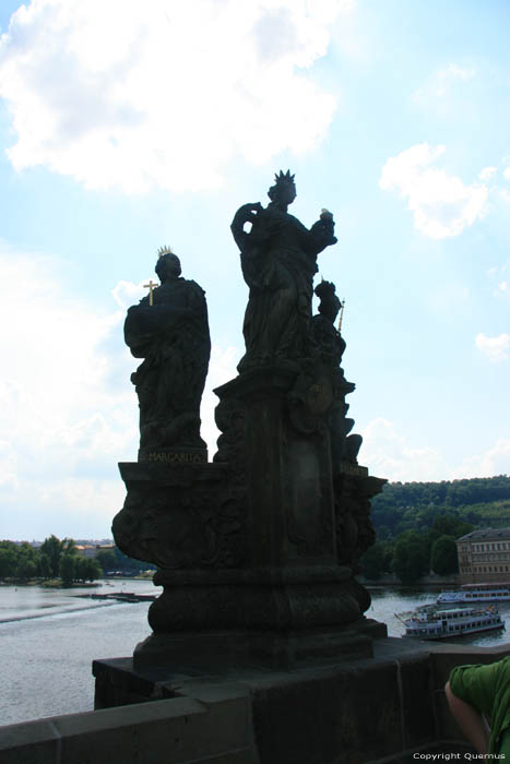 Saints Barbara, Margaret and Elizabeth 's statues Pragues in PRAGUES / Czech Republic 