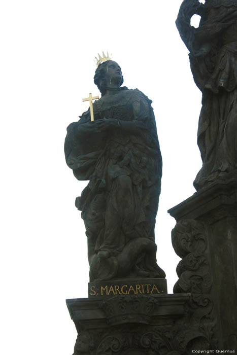 Saints Barbara, Margaret and Elizabeth 's statues Pragues in PRAGUES / Czech Republic 