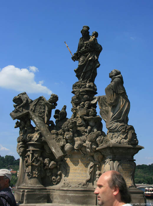 Madonna attending to St. Bernard's statue Pragues in PRAGUES / Czech Republic 