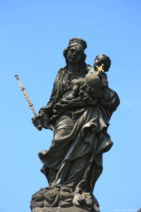Madonna attending to St. Bernard's statue Pragues in PRAGUES / Czech Republic 