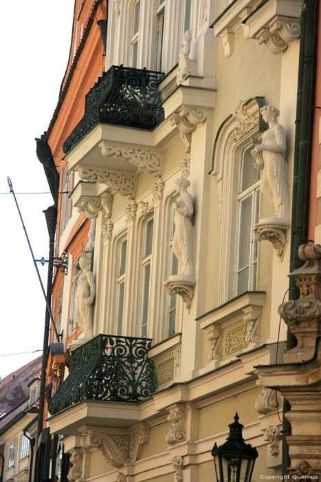 House with statues Pragues in PRAGUES / Czech Republic 