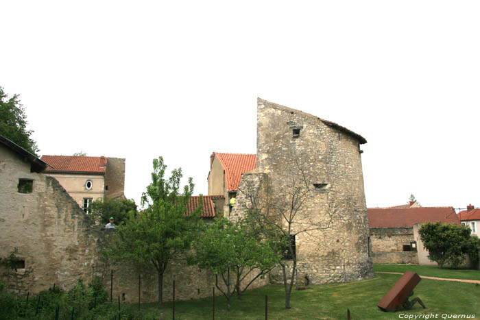 Oude stadsmuur en Gevangenistoren Charroux / FRANKRIJK 