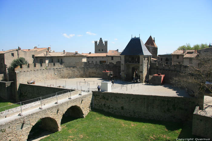 Poort van Grafelijk kasteel - Barbacane Carcassonne / FRANKRIJK 
